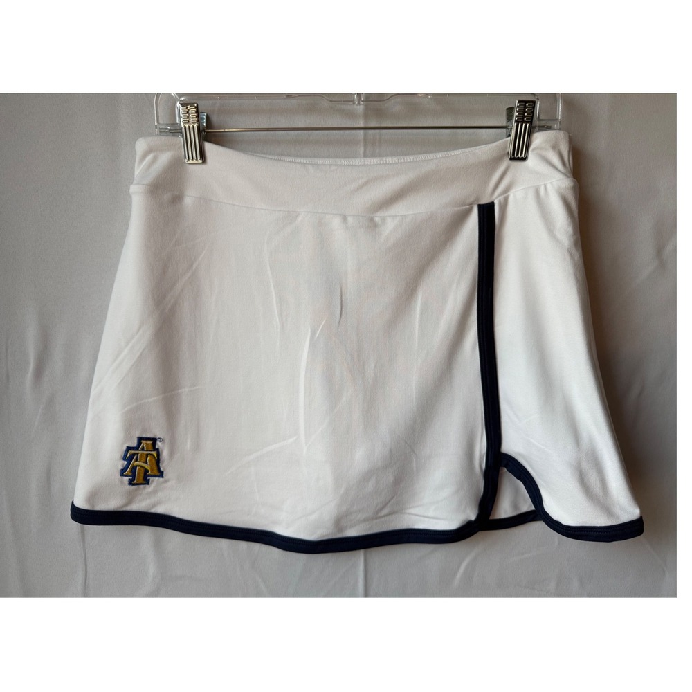 Zoozatz NC A&T Aggies Skort Women Large White New Athletic Built-in Shorts Logo